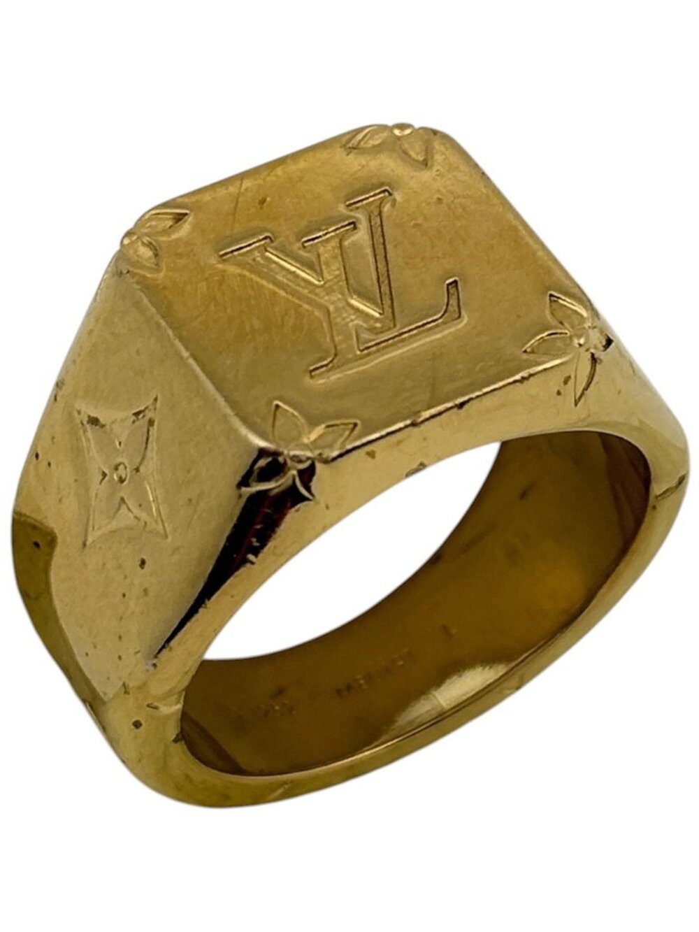 Louis Vuitton Signetring Monogram Ring Metal Gold